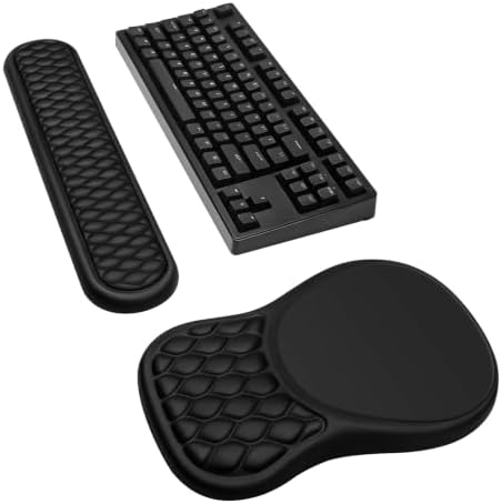 Wrist Rest for Computer Keyboard and Mouse Pad Set with Massage Design