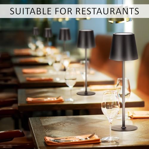Retisee 12 Pack Cordless Table Lamp Portable Rechargeable Lamp, Black