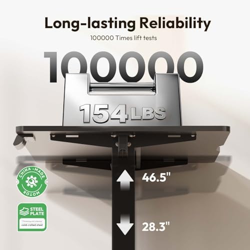 35 x 24 Inch Height Adjustable Standing Desk, 3 Presets, Black