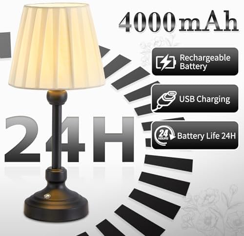 Black Touch Table Lamp for Bedroom, Small Desk Lamp with 3 Color Dimming