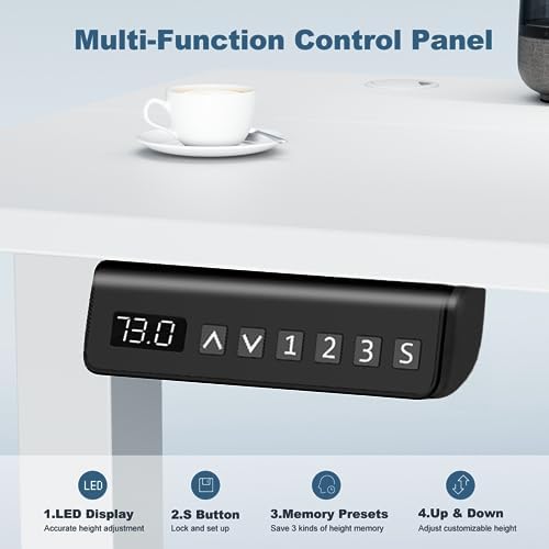 DUMOS 55 Inch Electric Standing Desk, Memory Adjustable Home Office Desk
