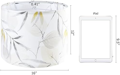 GO&SO Lamp Shades Set of 2,16" D x 10" H,Leaf Floral Large Drum Lamp Shade