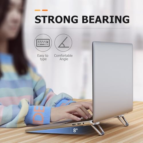 OSALADI Aluminum Alloy Laptop Riser Cooling Stand for Desk Use Ventilated Airflow Laptop Holder Compatible with MacBook and Notebook Computers Random Color