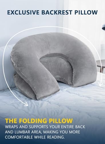 INSEN Reading Pillow, Back Pillow for Sitting in Bed and Couch, Gaming Pillow for Adults, Sit Up Support for Bed