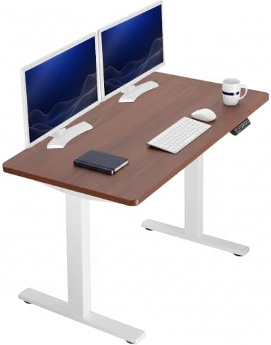 VIVO Dark Walnut 43 x 24 in Standing Desk, DESK-KIT-1W4D