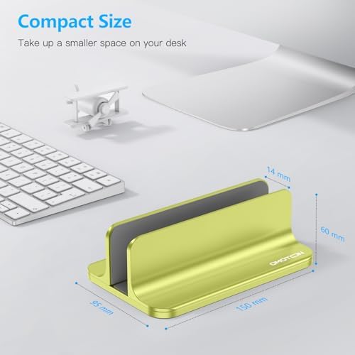 OMOTON Vertical Laptop Stand Holder, Adjustable Dock for MacBook, Citron