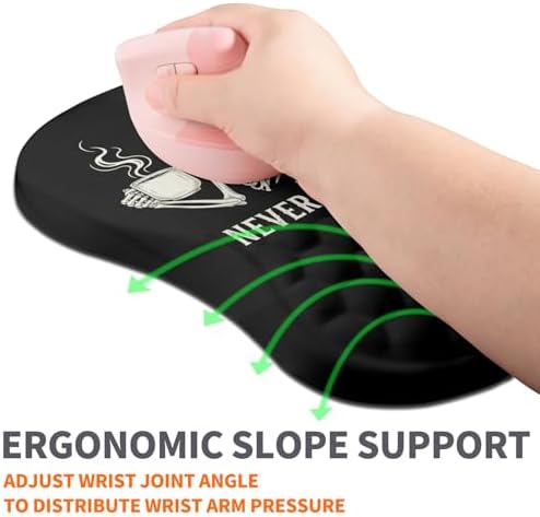 Ergonomic Joint Wrist Support Mouse Pad with Memory Foam Cushion Massage Bump, Carpal Tunnel Pain Relief Mousepad Slope Design for Wrist Rest, 11.8x7.9 in, Funny Skeleton