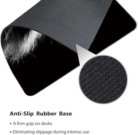 9.5x7.9 Inch Office/Gaming Mouse Pad, Majestic Black & White Lion King Profile, Cute Anti-Slip Mat for Desk Decor