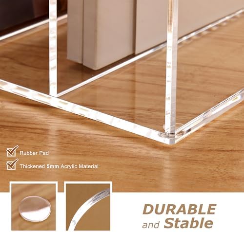 SANRUI Acrylic Magazine Holder Desk Organizer Workspace Sorter Clear 4 Slot