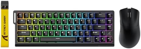 ATTACK SHARK X68 HE 60% Wired RT 8K Keyboard and Wireless R1 Mouse-Black