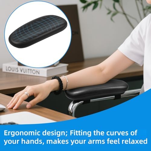 Office Chair Armrest Replacement, PU Arm Pads Caps, Fit to Most Chairs with 4" Mounting Hole Distance, 1 Pair