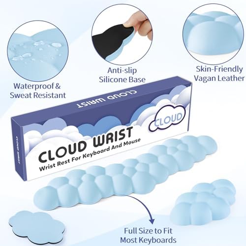 Sushret Cloud Wrist Rest for Keyboard and Mouse, Cloud Keyboard Wrist Rest