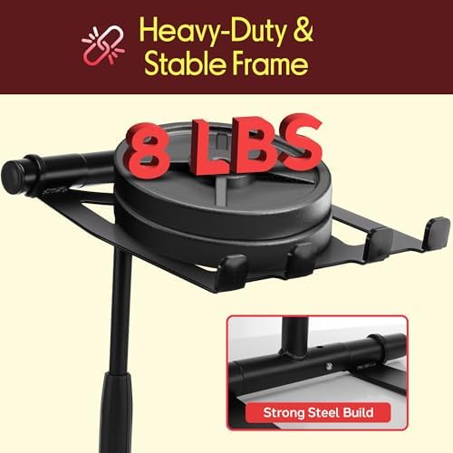 Pyle Portable Folding Laptop Stand, Standing Table with Adjustable Angle, Foldable Height and Four Prong Anti Slip Tray for iPad, Tablet, DJ Mixer, Workstation, Gaming and Home Use
