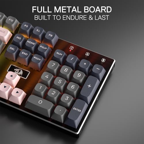 Redragon K556 Wired RGB Mechanical Gaming Keyboard, 104-Key Aluminum Board