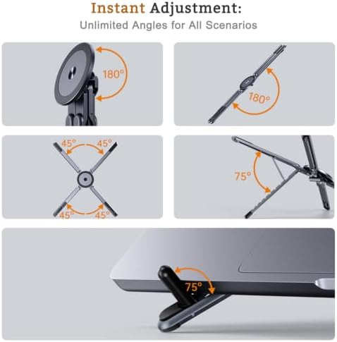 4-in-1 Portable Laptop Stand, Magnetic Tablet Phone Holder Mount