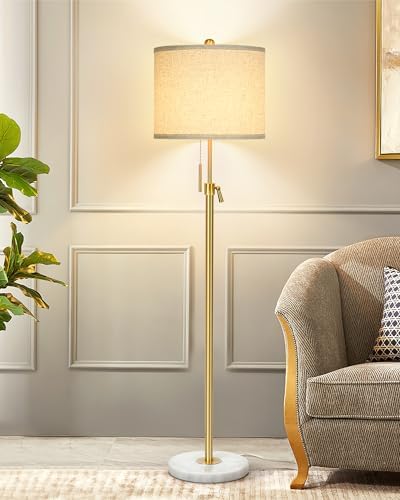 Qingmiao 55-67" Adjustable Floor Lamp, Anti-tip Base, 3Way Bulb, Pull Chain