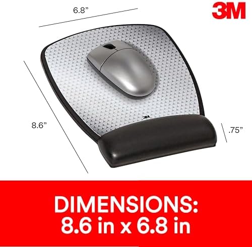 3M Precise Mouse Pad with Gel Wrist Rest, Vertex, 8.6 in x 6.8 in