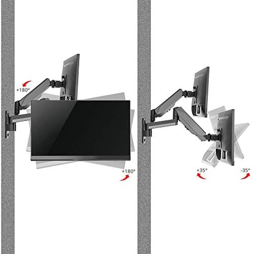 SIIG Dual Monitor Wall Mount, 17"-32", 17.6 lbs/Arm, CE-MT2M12-S1