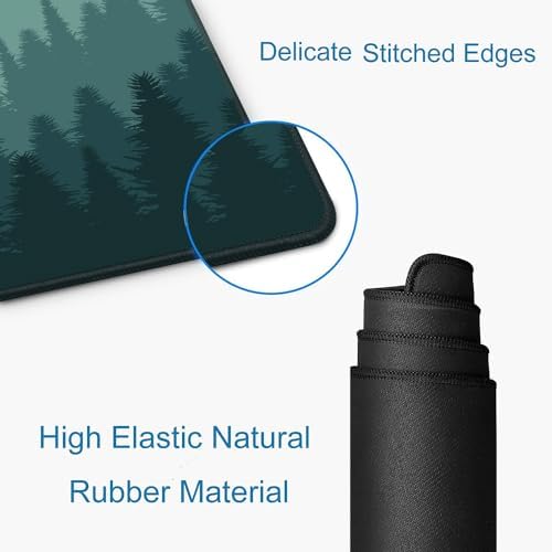 Mouse Pad Gaming, Large Mouse Pads for Desk, Keyboard Mouse Mat Desk Pad, Non-Slip Rubber Base with Stitched Edges Mousepad, 31.5x11.8 inch Abstract Landscape Mountain