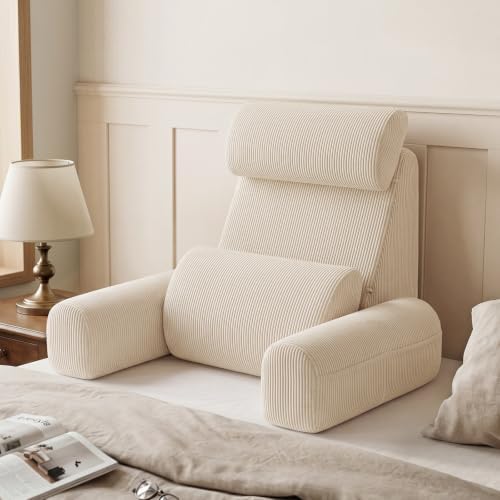 Blissful Diary Reading Pillow with Adjustable Neck & Lumbar Support, Beige