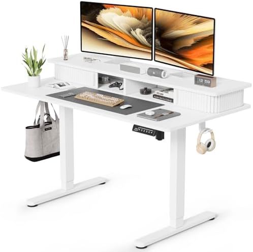 JOY worker 48" Electric Adjustable Standing Desk with Storage Monitor Stand