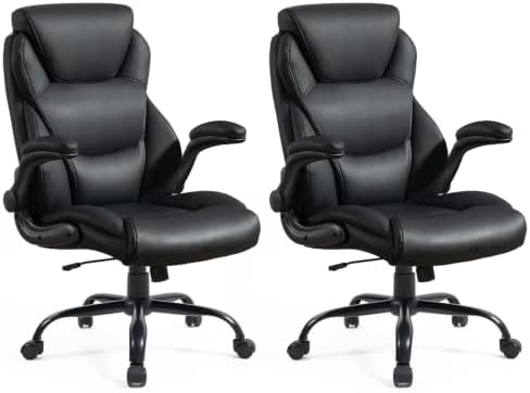 Big and Tall Office Chair, Heavy Duty Ergonomic Office Desk Chair Set of 2