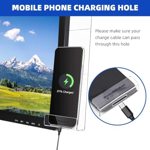 2 Pcs Monitor Memo Boards for Computer,Office Desk Accessories, Multifunction Acrylic Screen Message Reminder Pad Side Panel Phone Holder Organizer for Office Desktop, with Sticky Note 1