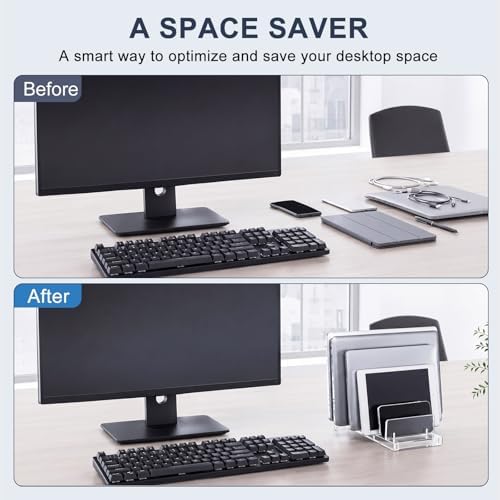 Chunful 5 Slot Adjustable Vertical Laptop Stand for Desk