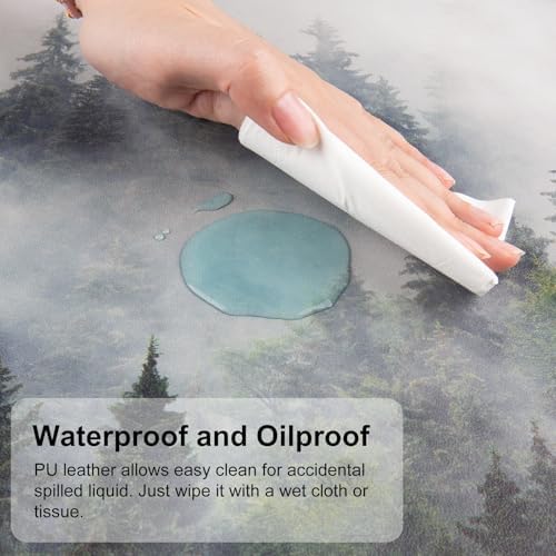 QIYI PU Leather Large Mouse Pad, Waterproof Desk Mat, 31.5" x 15.7", Forest