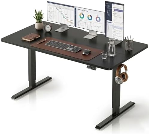 CubiCubi 63x28 Large Electric Standing Desk, 28" Deep Desktop, Black