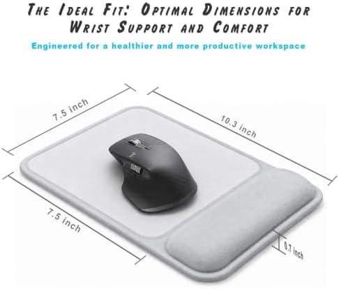 ErgoComfort Gel Mouse Pad with Wrist Rest, Ergonomic Mousepad with Wrist Support, Ergo Desk Mat, Non-Slip Base, Smooth Surface for Office Laptop Computer (03Sage Green)
