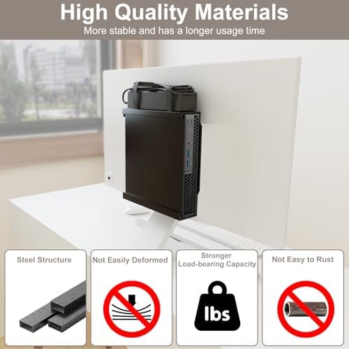 Mini PC Mount for Dell Micro Mount,Wall VESA and Under Desk Mount for Dell OptiPlex Micro Form Factor, Monitor Stands for Dell MFF 7050 7080 5070 7020 3000 7060 7090 7010 3060 3040 3050 9020 and More