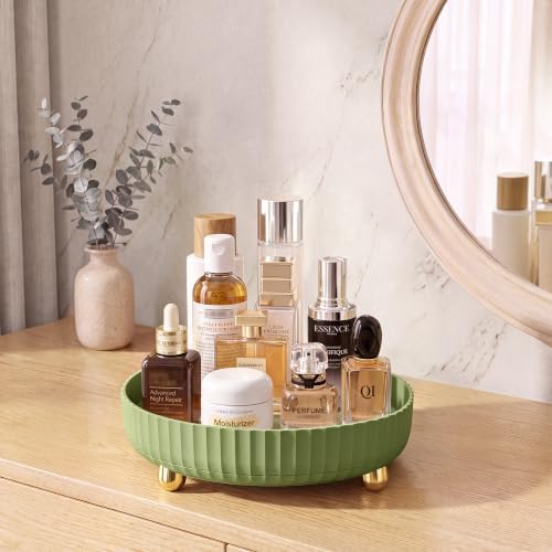 360 Rotating Makeup Organizer - Perfume Vanity Skincare Tray Green