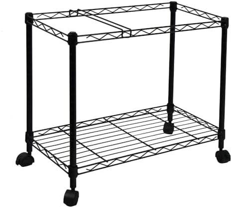Oceanstar Portable 1-Tier Metal Rolling File Cart, Black,24 in