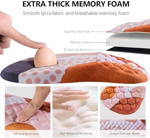 Ergonomic Mouse Pad & Keyboard Wrist Rest Set, Memory Foam