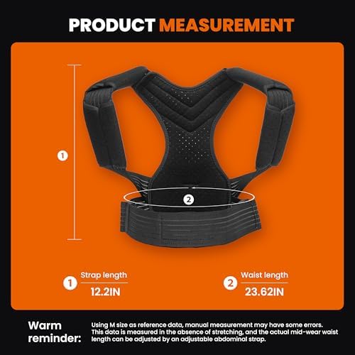 Posture Corrector for Men and Women, Breathable Back Brace, Lumbar Support, Super Lightweight Posture, Neck, Shoulders and Back, Straight Shoulders (Medium)
