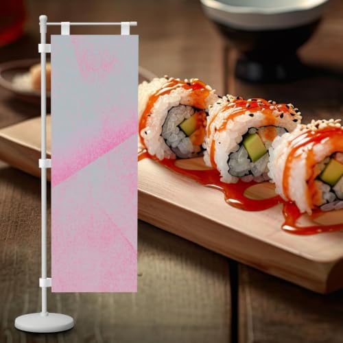 Trendy Modern Foam Roller Pink Deluxe Desk Flag Set, 12 x 4 Inch Miniature Table Flag with 14" Pole & Stand Base