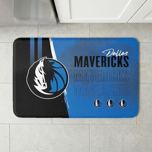 Northwest NBA Dallas Mavericks Embossed Anti-Fatigue Mat, Cushioned Kitchen Floor Rug, Non-Slip PVC Standing Comfort, 18 x 30 in