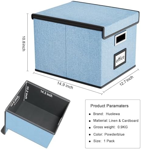 File Organizer Box with Lids, Collapsible File Folder Organizer