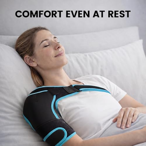Shoulder Brace with Reusable Hot Cold Gel Pack, Rotator Cuff Support, S