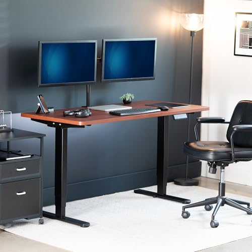 VIVO Dark Walnut 60 x 24 in Standing Desk, DESK-KIT-2B6D