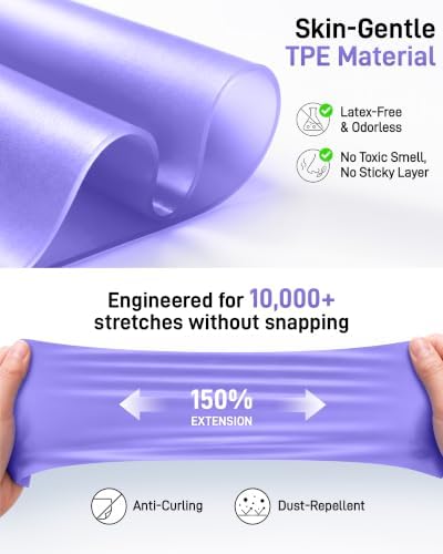 Renoj Pilates Flexbands, 5-Pack Latex-Free Resistance Bands Set – Exercise Bands for Pilates, Yoga, Stretching & Physical Therapy | Home Gym Equipment for Women & Men