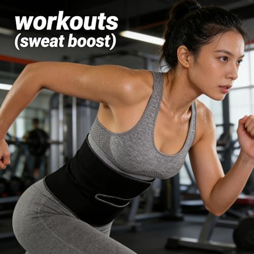 Non-Elastic Reversible Waist Trimmer Belt, Lumbar Support Sauna Trainer for Sports Sitting & Bending Posture Care
