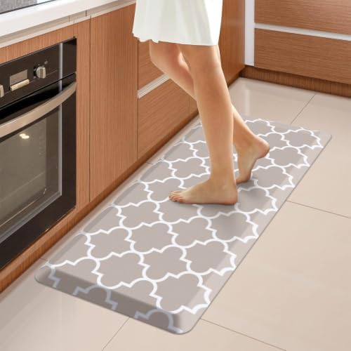 WISELIFE Anti Fatigue Mats for Kitchen Floor, 17.3" x 39", 4/5 Inch, Khaki