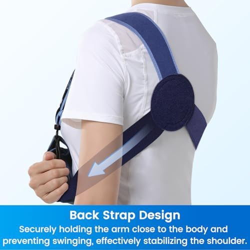 Velpeau Medical Arm Sling Shoulder Immobilizer for Women and Men, Blue XL
