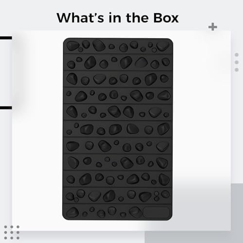 Portable Feet Acupressure Mat, Foot Massage Pad for Yoga and Standing Desk, Anti Fatigue Office Stand Up Pad, EVA Material, 19.7 x 11.8 in / 50 x 30 cm, Black Stone Texture
