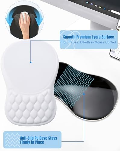 Ergonomic Mouse Pad with Sloped Memory Foam Wrist Rest