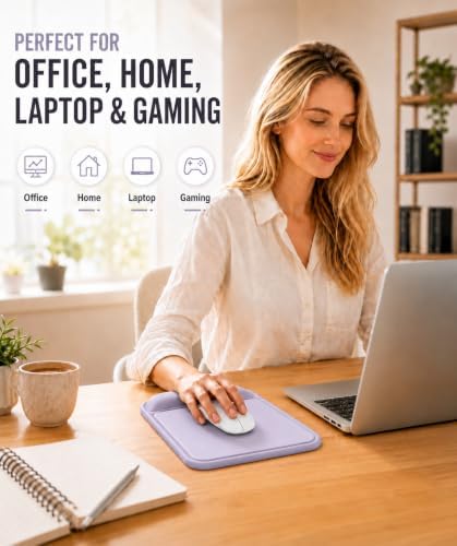 eulps Ergonomic Mouse Pad with Wrist Rest, Gel Mousepad with Soft Wrist Support, Non-Slip PU Base, Smooth Surface Mouse Pad for Wrist Pain Relief, Computer Laptop Office Home & Gaming (Purple)