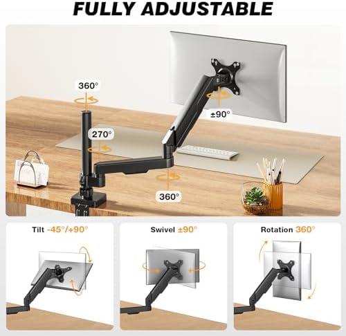 TVON Single Monitor Stand & Monitor Arm Desk Mount up to 35 Inches