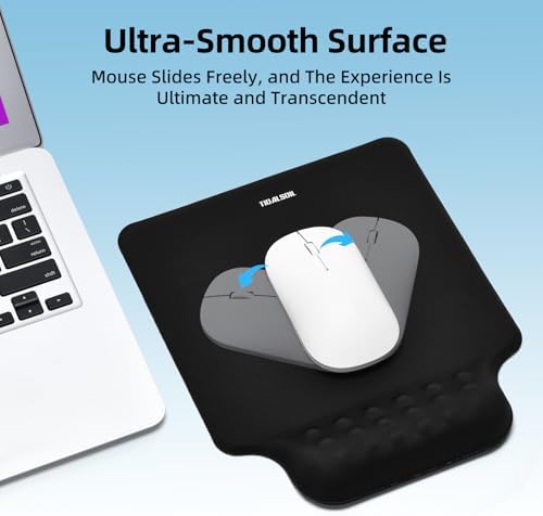 TIDALSOIL Ergonomic Mouse Pad with Memory Foam Wrist Support, Non-Slip Base